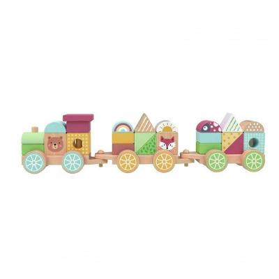 Brinquedo Didático Trenzinho De Encaixe Tkb383n 26 Peças
