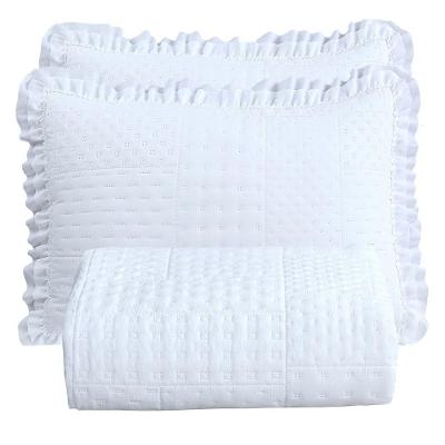 Kit Cobre Leito Colcha Bello Casal Dupla Face 3 Peças Branco 100% Poliéster