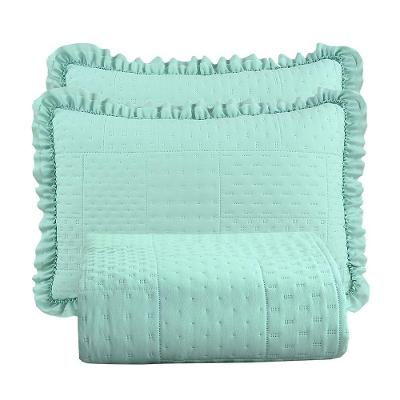 Kit Cobre Leito Colcha Bello Casal Dupla Face 3 Peças Verde 100% Poliéster