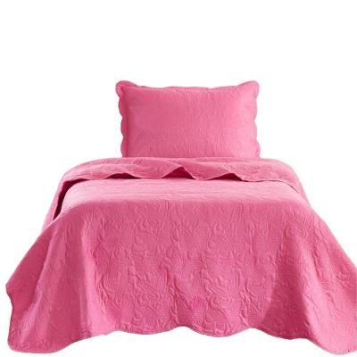 Kit Cobre Leito Colcha Bouti Solteiro Infantil 2 Peças Pink 100% Poliéster