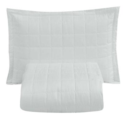 Kit Cobre Leito Colcha Monaco Solteiro Dupla Face 2 Peças Branco 100% Poliéster