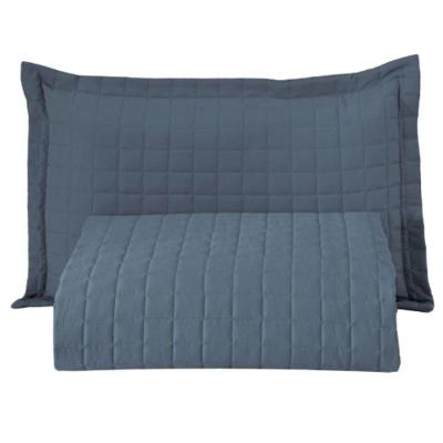 Kit Cobre Leito Colcha Monaco Solteiro Dupla Face 2 Peças Azul 100% Poliéster