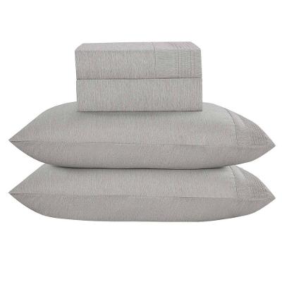 Jogo De Cama Lençol Queen Plysce Percal 300 Fios 4 Peças Cinza 100% Poliéster