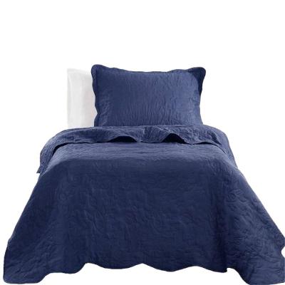 Kit Cobre Leito Colcha Bouti Solteiro Infantil 2 Peças Marinho 100% Poliéster