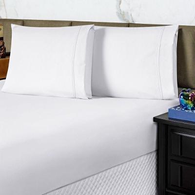 Jogo De Cama Lençol Casal Conforto Percal 300 Fios 3 Peças Branco 100% Poliéster