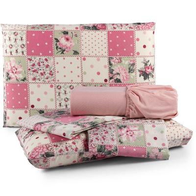 Jogo De Cama Lençol Matrix Queen Percal 4 Peças Rosa 100% Poliéster