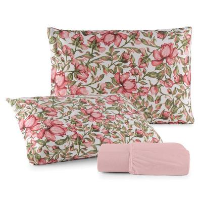 Jogo De Cama Lençol Sonho Bom Queen Em Malha Algodão Rosê 100% Algodão
