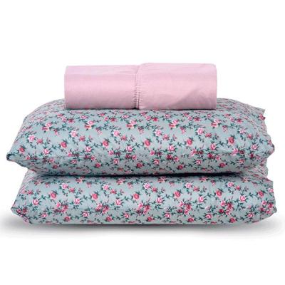 Jogo De Cama Lençol Casal Topchick 3 Peças Rosê 100% Poliéster
