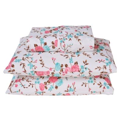 Jogo De Cama Lençol Queen Estandarte Percal 180 Fios 2 Peças Floral Rosê 100% Poliéster