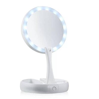 Espelho Maquiagem Led Dupla Face 10x Aumento Lupa