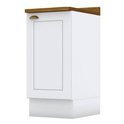 Balcão 1 Porta 40 Cm Americana Branco Com Tampo Nature - Henn