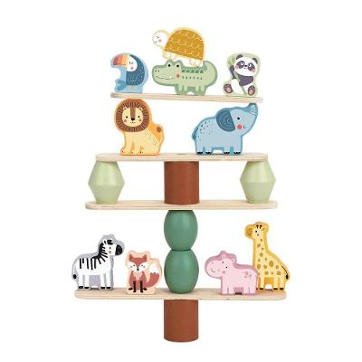 Brinquedo Didatico Empilhando Animais Madeira Tj004
