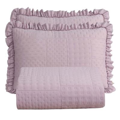 Kit Cobre Leito Colcha Bello Casal Dupla Face 3 Peças Rosê 100% Poliéster