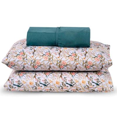 Jogo De Cama Lençol Queen Topchick 3 Peças Verde 100% Poliéster