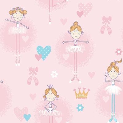 Papel De Parede Just 4 Kids Bailarina G56002 - Rolo 10m X 0,52m