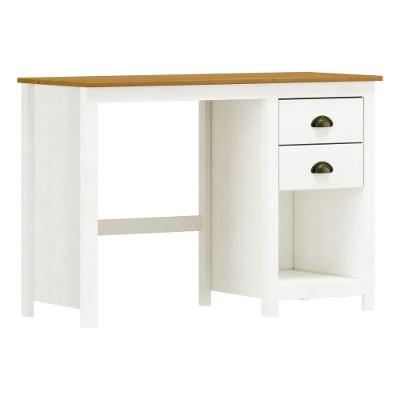Escrivaninha Em Madeira 2 Gavetas Linha Topázio - Branco/freijó
