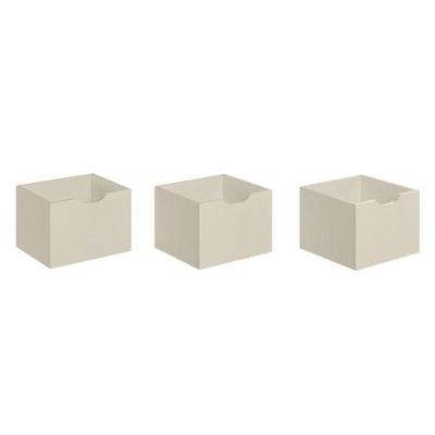 Kit 3 Gavetas Organizadoras Off White Fosco