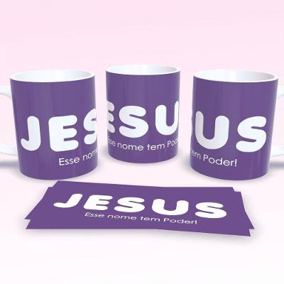Caneca De Porcelana 325ml Decorada Frases Religiosas Estampa 11