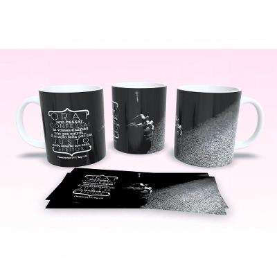 Caneca De Porcelana 325ml Decorada Frases Religiosas Estampa 59