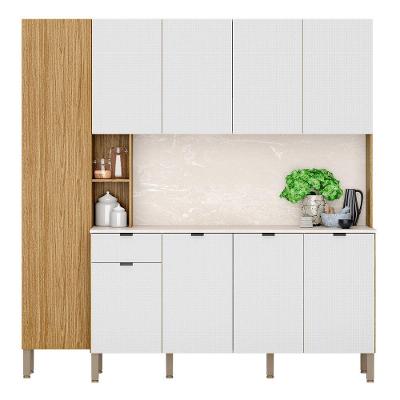 Cozinha Compacta Com Balcão 200cm Louvre Z06 Freijó/ártico - Mpozenato