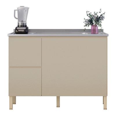 Balcão De Cozinha Com Pia Inox 120cm Minsk Z06 Vanilla - Mpozenato