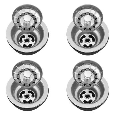 Válvula Para Pia Kit 4 Aço Inox 3.1/2 G01 Cromado - Mpozenato