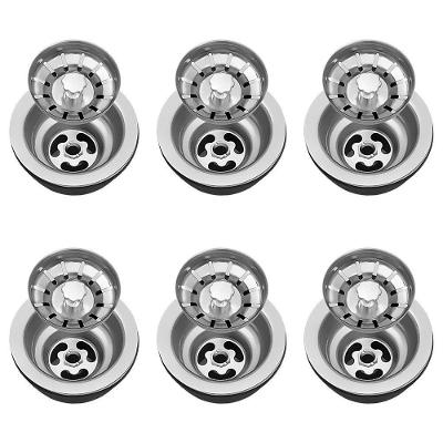 Válvula Para Pia Kit 6 Aço Inox 3.1/2 G01 Cromado - Mpozenato