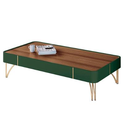 Mesa De Centro Para Sala Pés De Aço Alane H01 Pistache/castanho - Mpozenato