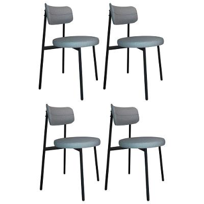 Cadeira De Jantar Estofada Kit 4 Nyka M25 Linho Cinza Cl - Mpozenato