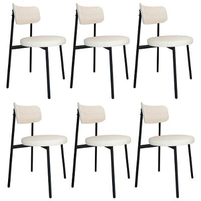Cadeira De Jantar Estofada Kit 6 Nyka M25 Linho Palha - Mpozenato