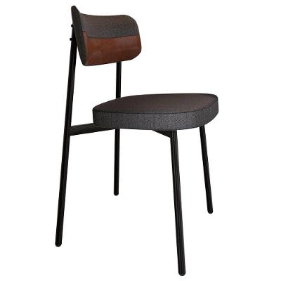 Cadeira De Jantar Estofada Fixa Ella M25 Linho Grafite/whisky - Mpozenato