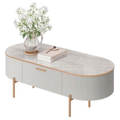 Mesa De Centro Para Sala Pés Metálicos Clover D04 Bali/quartzo - Mpozenato