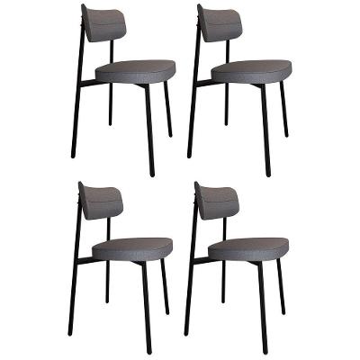 Cadeira De Jantar Estofada Kit 4 Ella M25 Linho Cinza - Mpozenato