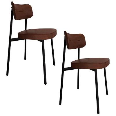 Cadeira De Jantar Estofada Kit 2 Ella M25 Sintético Whisky - Mpozenato