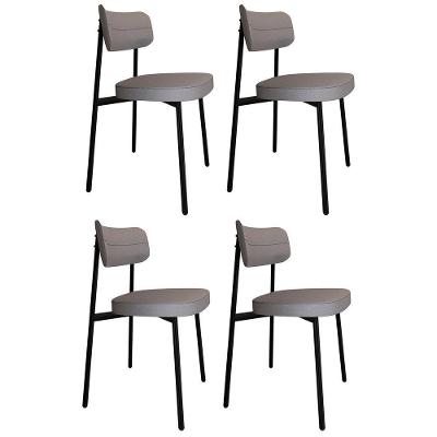 Cadeira De Jantar Estofada Kit 4 Ella M25 Linho Cinza Cl - Mpozenato