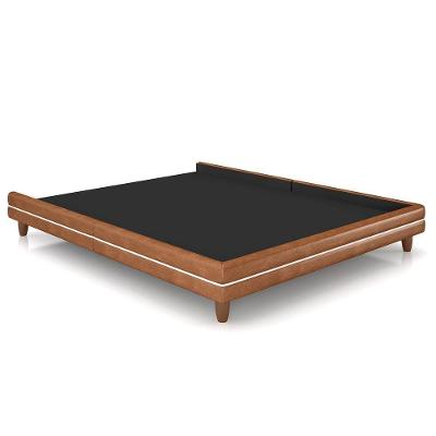 Cama King Base Box 195cm Many P02 Sintético Caramelo - Mpozenato