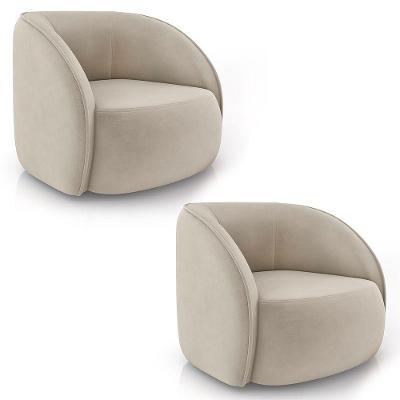 Poltrona Para Sala Orgânica Kit 2 Zion M22 Veludo Bege - Mpozenato