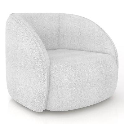 Poltrona Para Sala Orgânica 90cm Zion M22 Boucle Branco - Mpozenato
