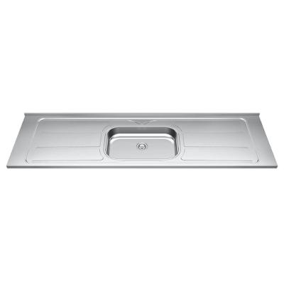 Pia De Cozinha Com Cuba E Válvula Bali 200cm Aço Inox - Ghel Plus