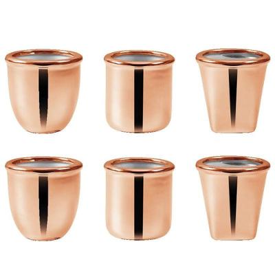 Kit Cachepot Rose Gold Em Cerâmica 6 Peças