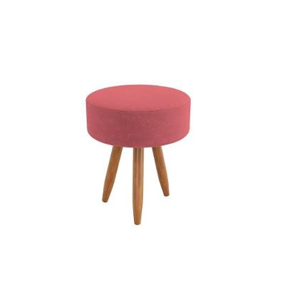 Puff Redondo Estilo Sala Jantar Escritório Moderno Rosa