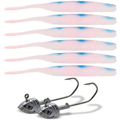 Isca Soft Bait Maruri W182 6 Unid + 2 Anzol Jig Head W182 Cor 09