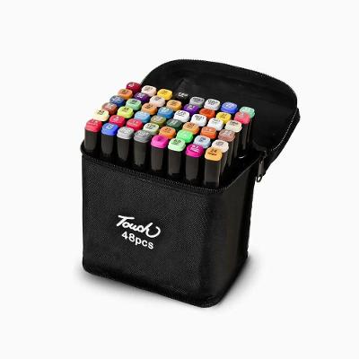 Conjunto De Canetinhas Marcador Permanente Ponta Dupla 48 Co