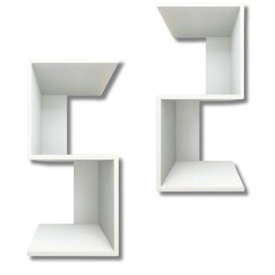 Kit 2 Mesa De Cabeceira Multiuso Nicho Em S 30x30x65cm Branco