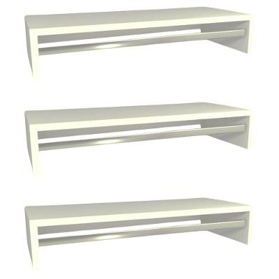 Kit 3 Cabideiros De Parede Suspenso 60x25x11,5 Branco
