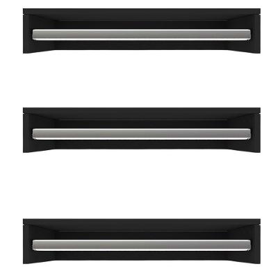 Kit 3 Cabideiros De Parede Suspenso 70x25x11,5 Preto