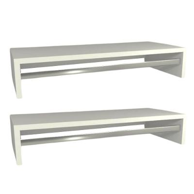 Kit 2 Cabideiros De Parede Suspenso 80x25x11,5 Branco