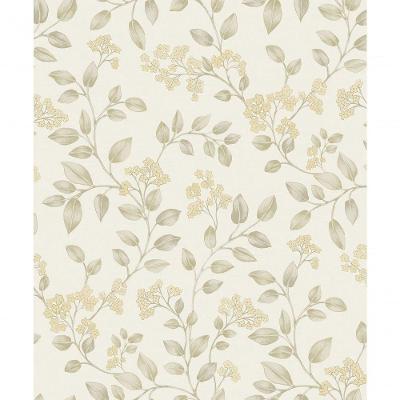 Papel De Parede Icon Folhagem Bege Ic3001
