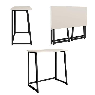 Escrivaninha Computador Dobrável Escritório Home Office Fit Off White