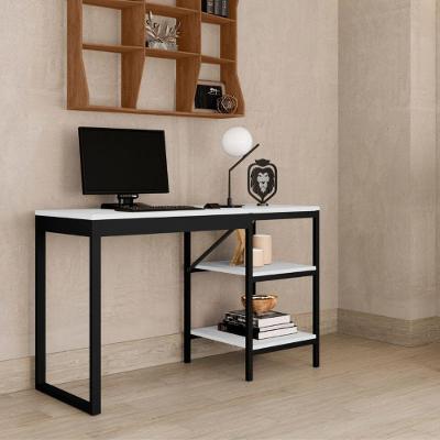 Home Office Slim Com Estante Para Livros Embutido Preto Branco